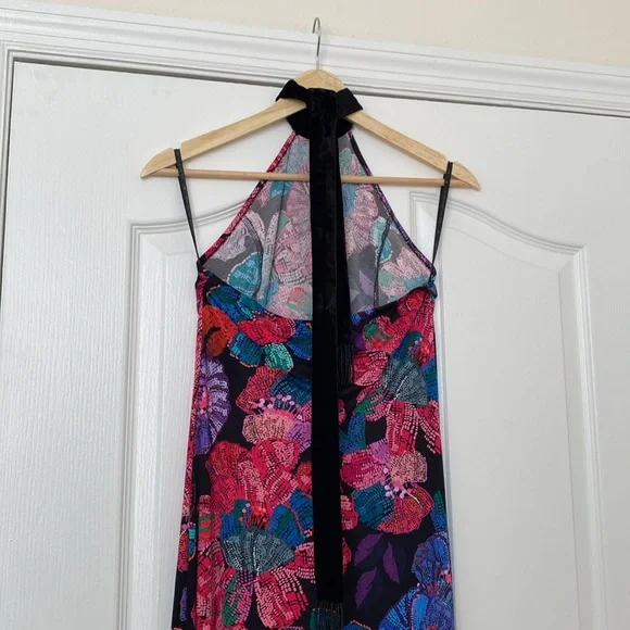 NWT FARM Rio Floral Velvet Neckline Halter Dress S Dark Romantic Whimsygoth - Picture 5 of 10